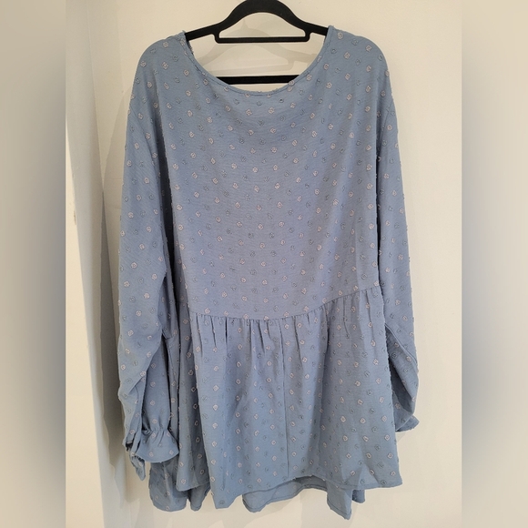 NWT- Bloomchic Women's Blue Texrured Long Sleeve Top-5X - Picture 5 of 5